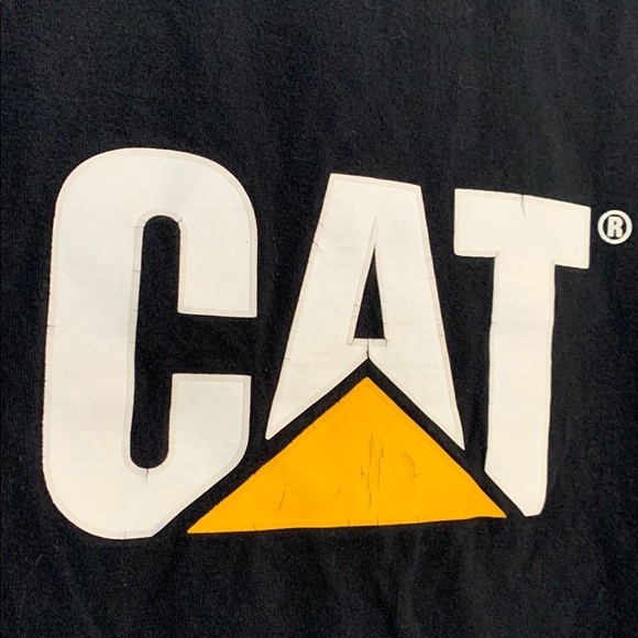 CAT®️ Black T-shirt Men’s size large 100% Soft Cotton Caterpillar Brand Vintage - Picture 7 of 9